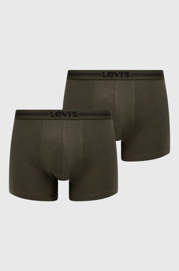 Levi's boxeri (2-pack) bărbați, culoarea verde 37149.0735-khaki