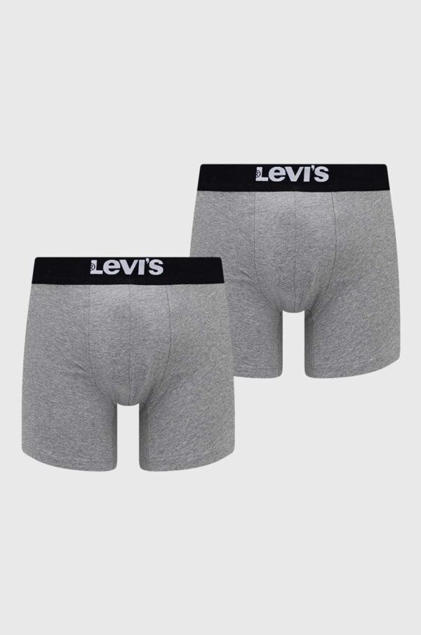 Levi's boxeri 2-pack bărbați, culoarea gri 37149.0809-007