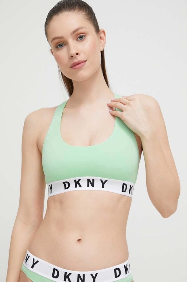 Dkny sutien culoarea verde, neted