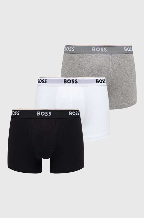 BOSS boxeri 3 pack barbati, culoarea alb