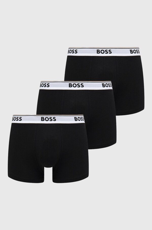 BOSS boxeri 3 pack barbati, culoarea negru