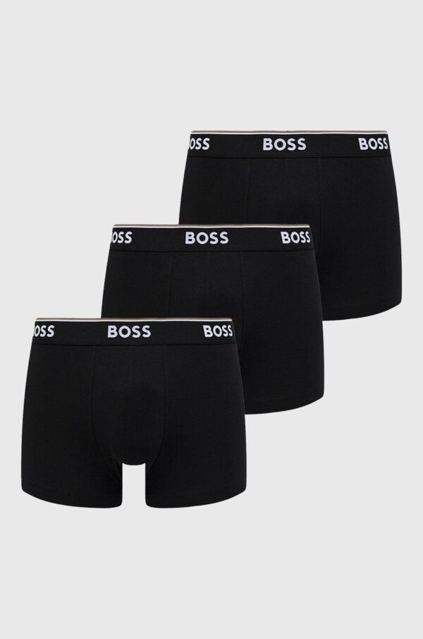 BOSS boxeri 3 pack barbati, culoarea negru