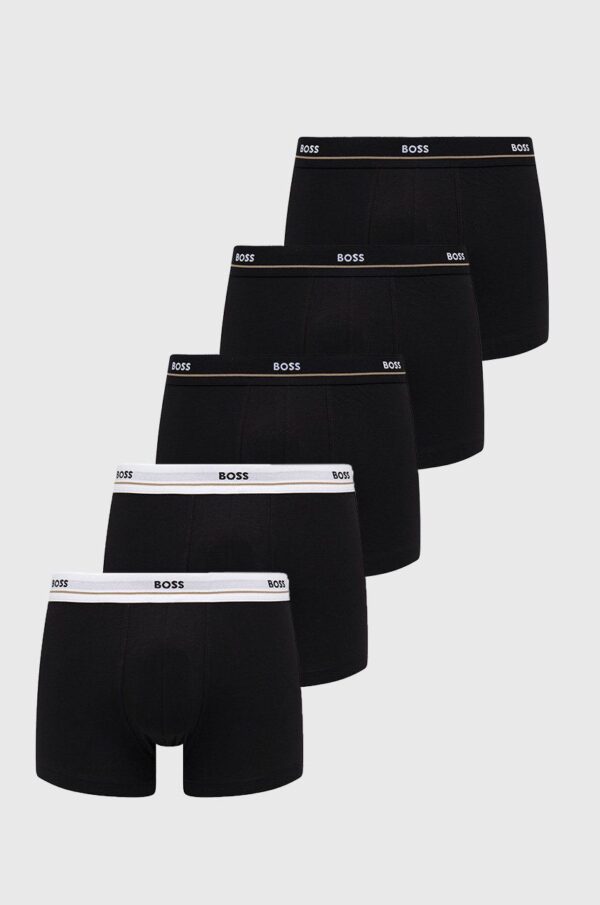 BOSS boxeri 5 pack barbati, culoarea negru