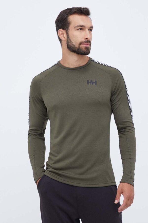 Helly Hansen longsleeve funcțional Lifa Active culoarea verde, neted