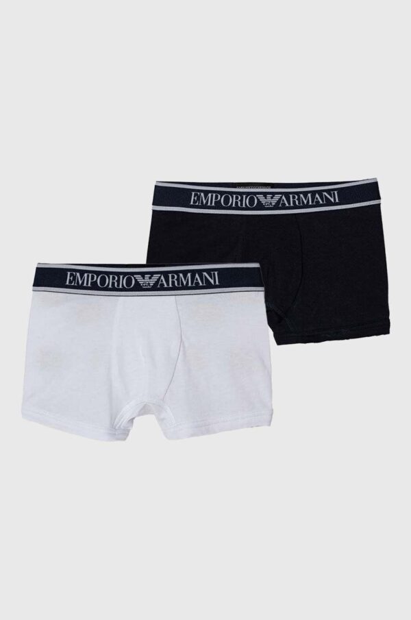 Emporio Armani boxeri copii 2-pack culoarea alb