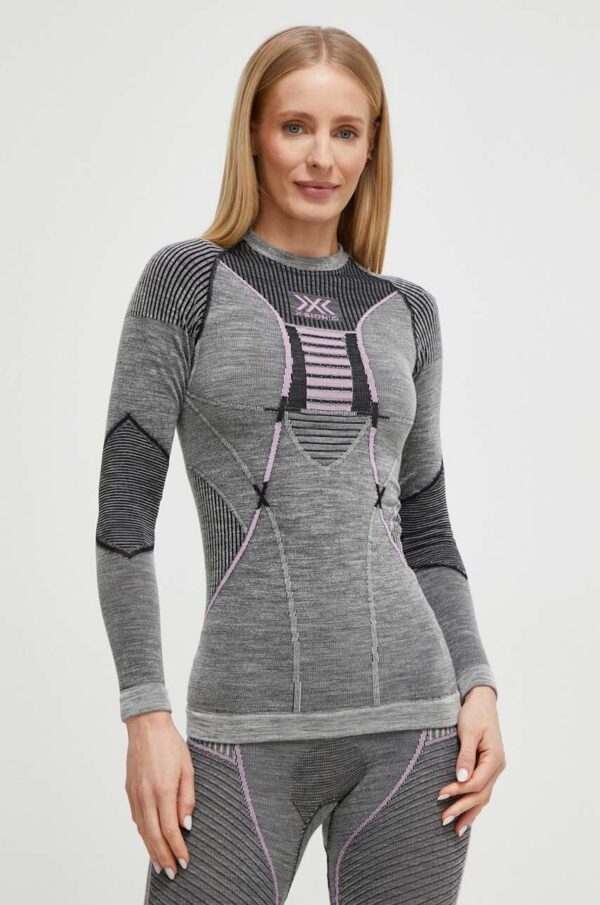 X-Bionic longsleeve funcțional Merino 4.0 culoarea gri