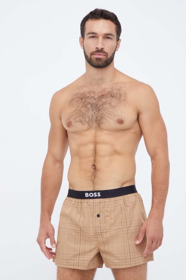 BOSS boxeri de bumbac 2-pack culoarea bej