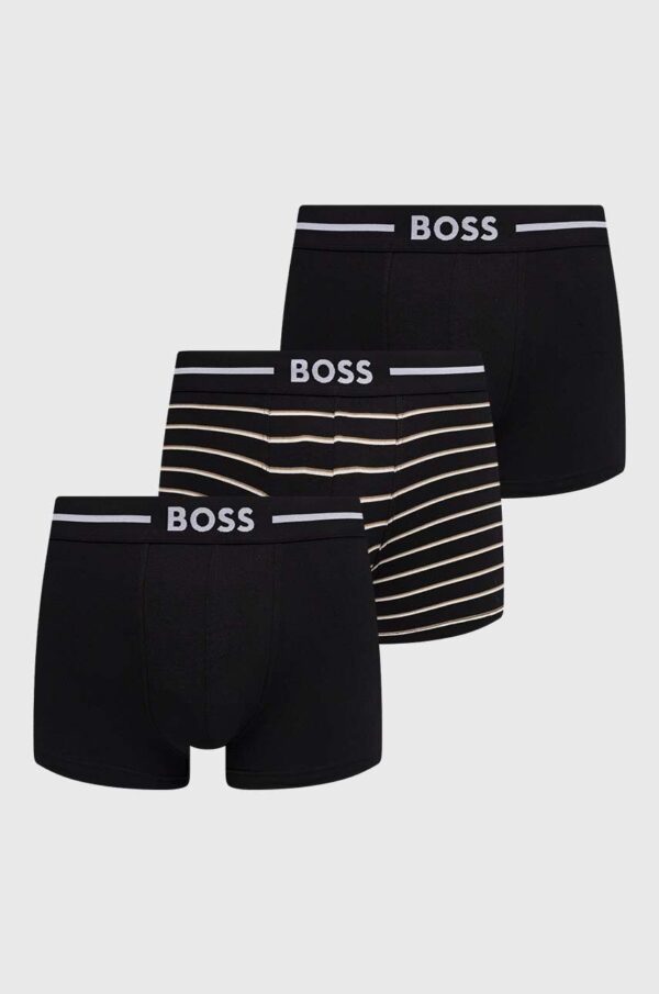 BOSS boxeri 3-pack barbati, culoarea negru