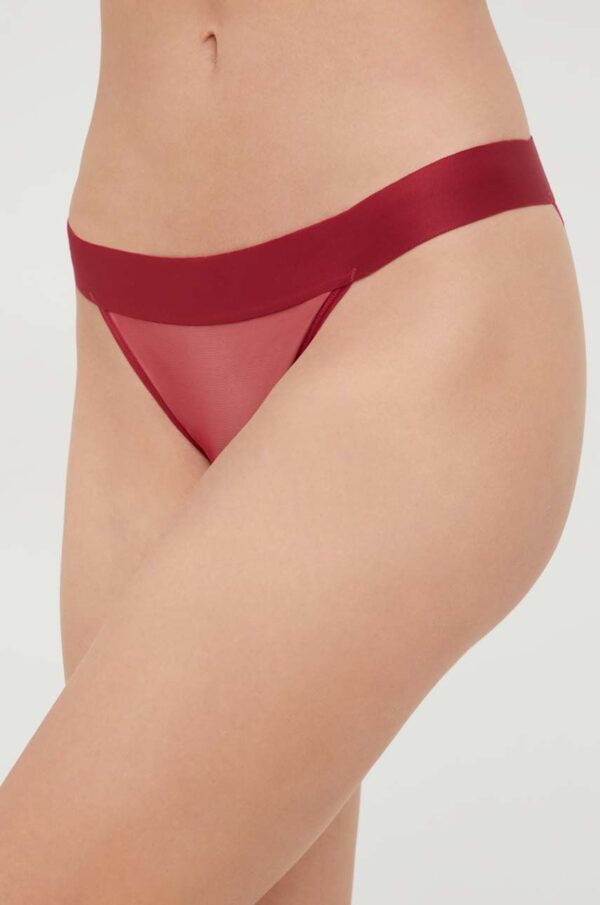 Dkny chiloti culoarea bordo, transparent