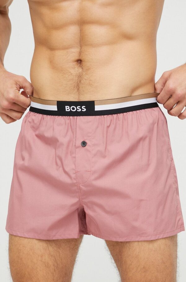 BOSS boxeri de bumbac 2-pack culoarea roz