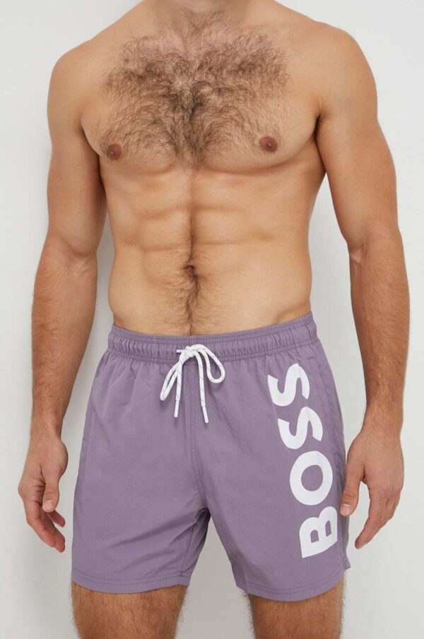 BOSS pantaloni scurti de baie culoarea violet