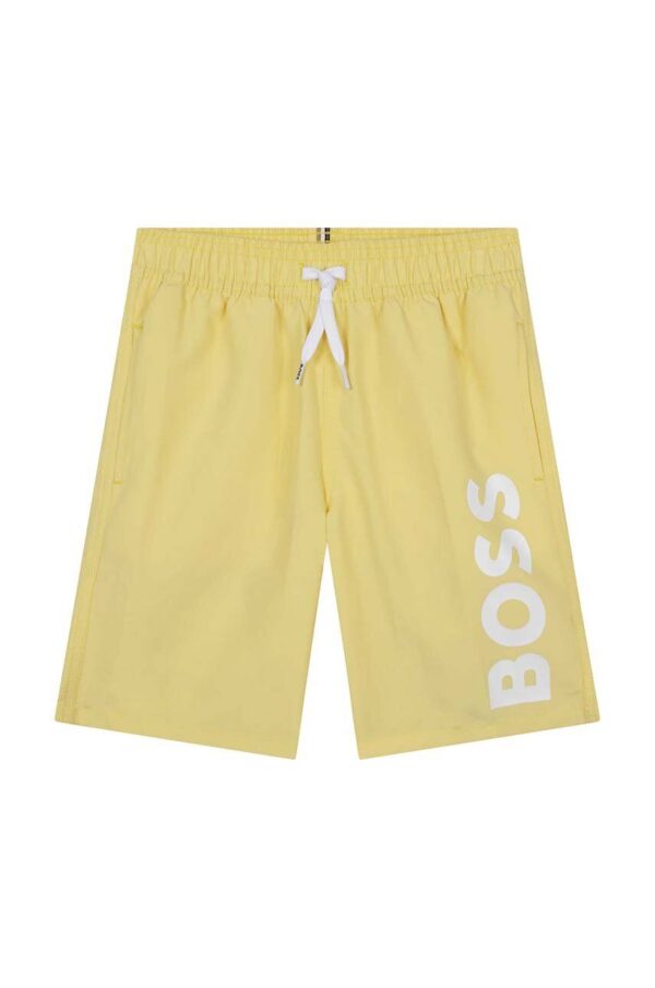 BOSS pantaloni scurti de baie copii culoarea galben