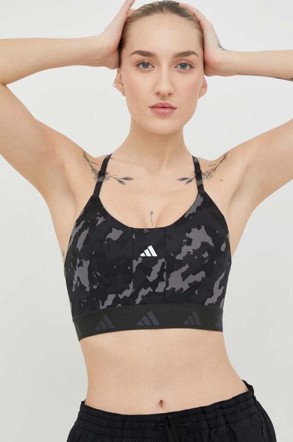 adidas Performance sutien sport AeroReact culoarea negru, modelator