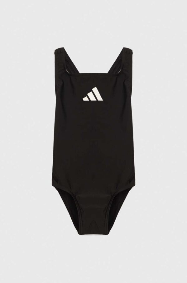 adidas Performance costum de baie dintr-o bucată pentru copii 3 BARS SOL ST culoarea negru