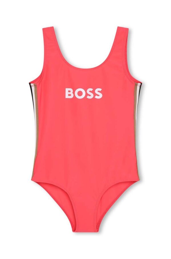 BOSS costum de baie dintr-o bucată pentru copii culoarea rosu