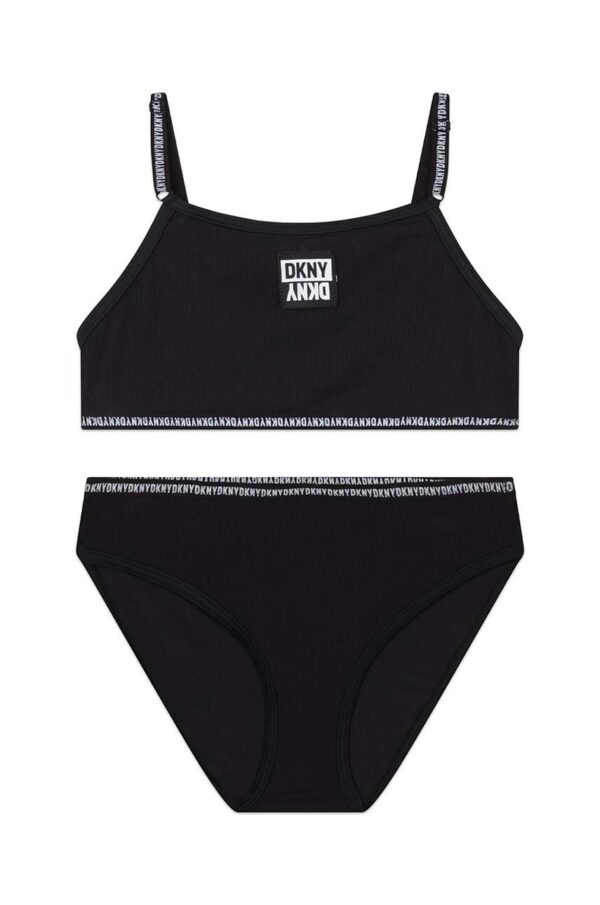 Dkny costum de baie pentru copii din două piese culoarea negru