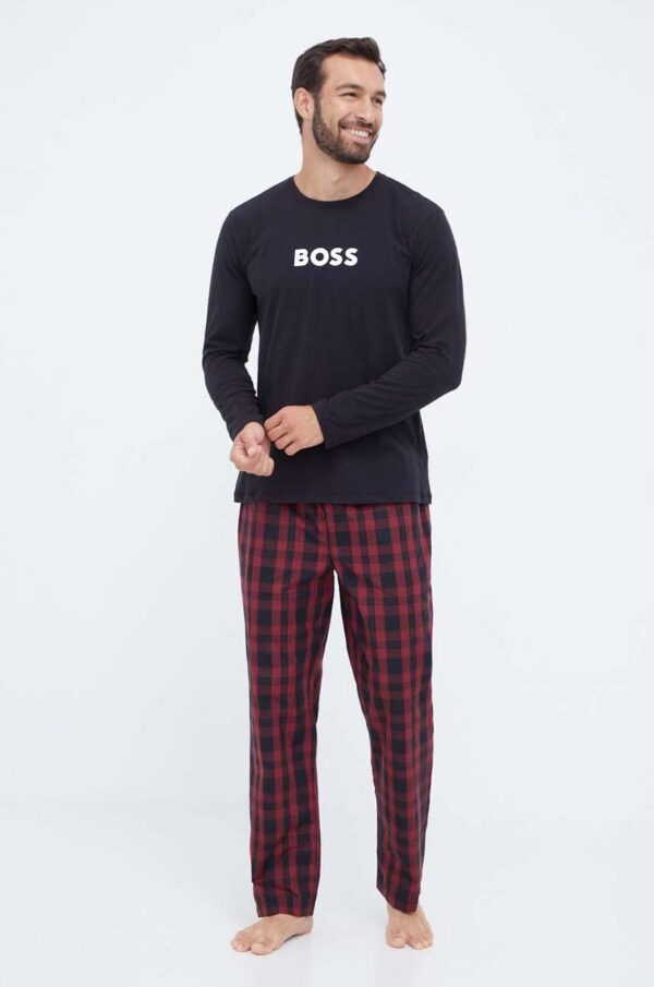 BOSS pijama barbati, culoarea rosu, modelator