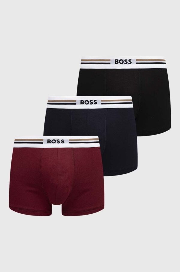 BOSS boxeri 3-pack barbati, culoarea bordo