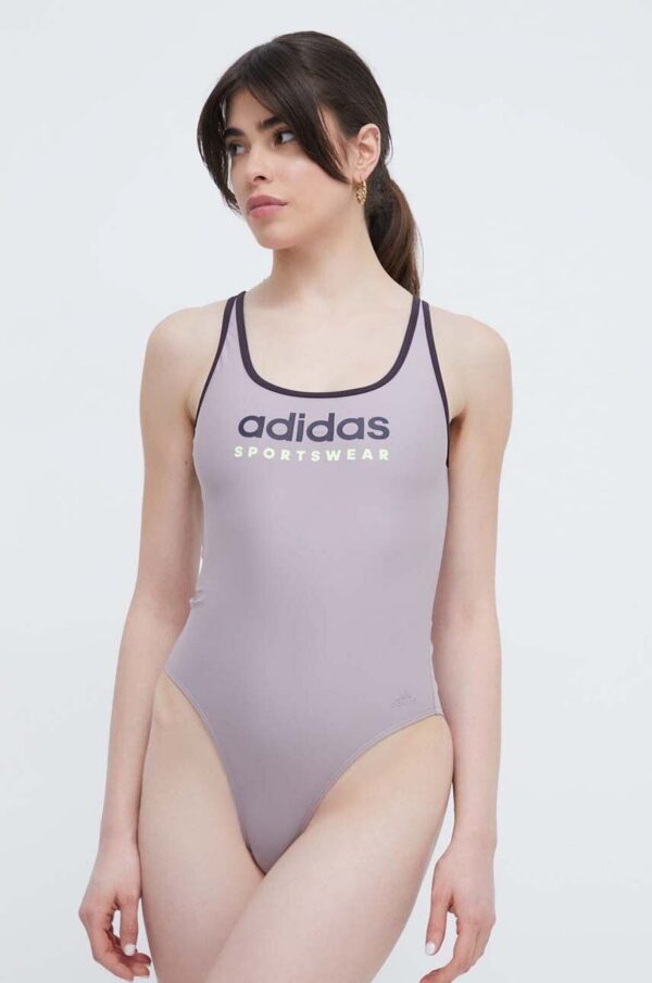 adidas costum de baie dintr-o bucată culoarea violet, cupa moale