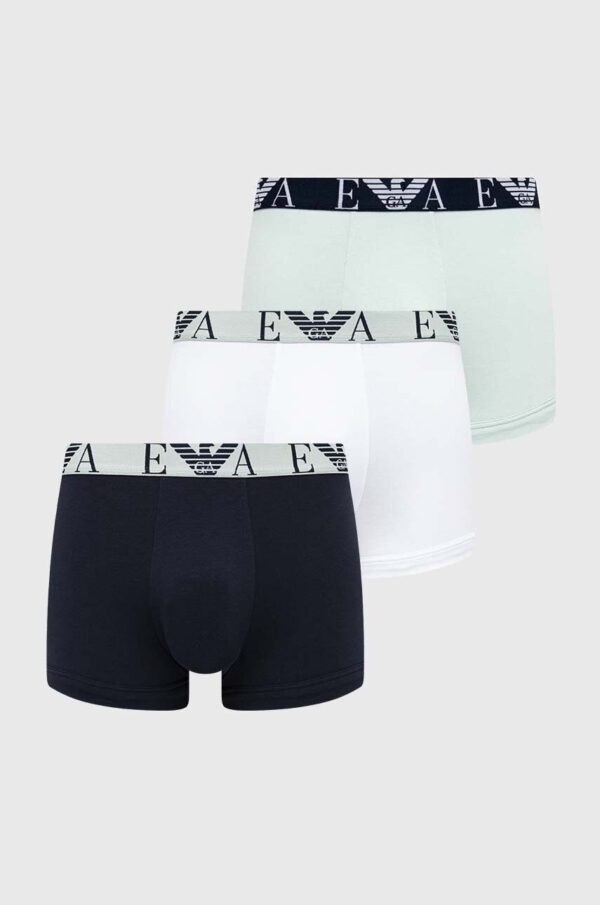 Emporio Armani Underwear boxeri 3-pack barbati, culoarea verde