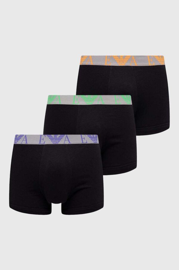 Emporio Armani Underwear boxeri 3-pack barbati, culoarea negru