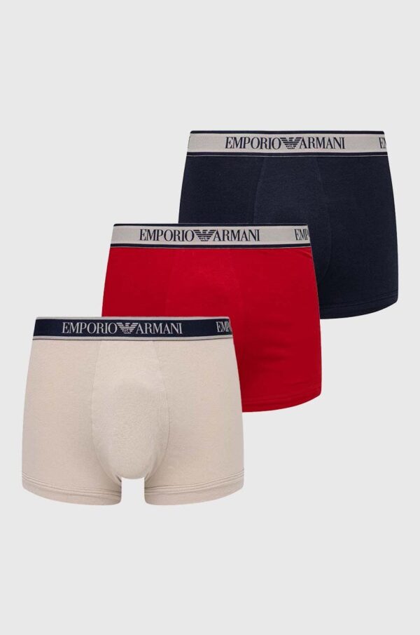 Emporio Armani Underwear boxeri 3-pack barbati, culoarea rosu