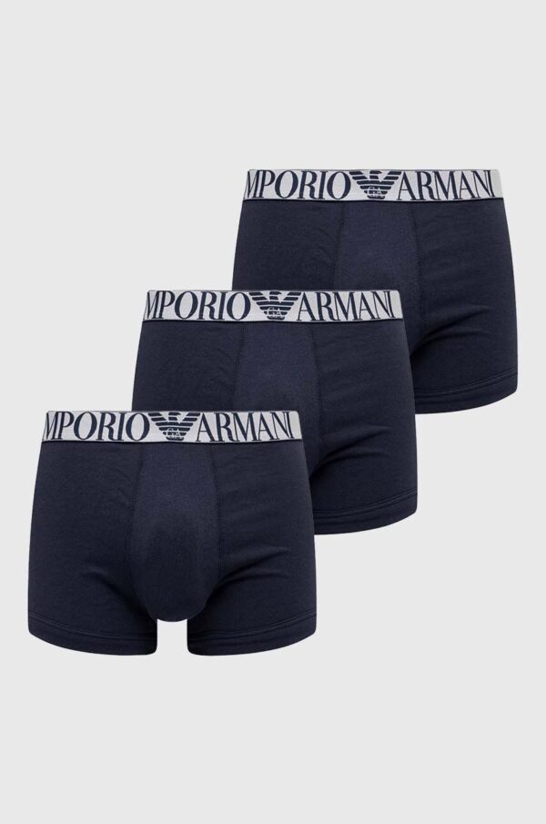 Emporio Armani Underwear boxeri 3-pack barbati, culoarea albastru marin