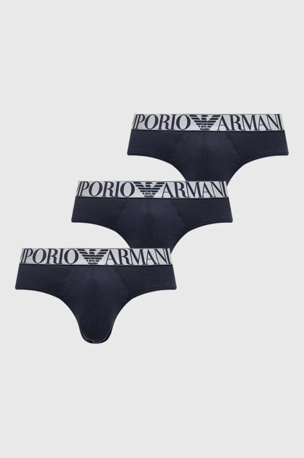 Emporio Armani Underwear slip 3-pack barbati, culoarea albastru marin