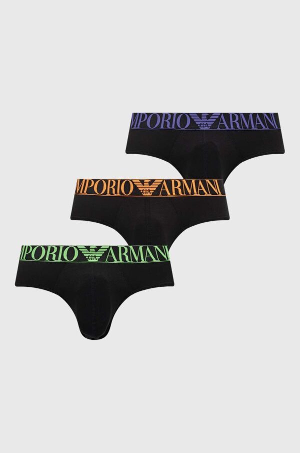 Emporio Armani Underwear slip 3-pack barbati, culoarea negru