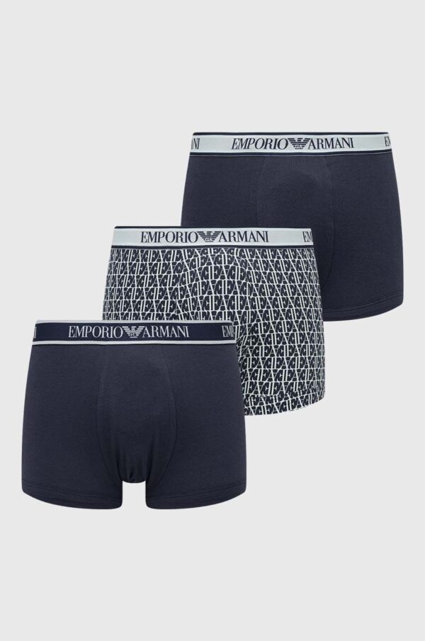 Emporio Armani Underwear boxeri 3-pack barbati, culoarea albastru marin