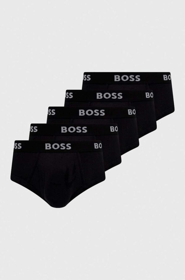 BOSS slip din bumbac 5-pack culoarea negru