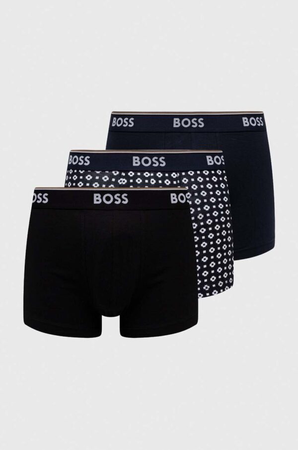 BOSS boxeri 3-pack barbati, culoarea albastru marin